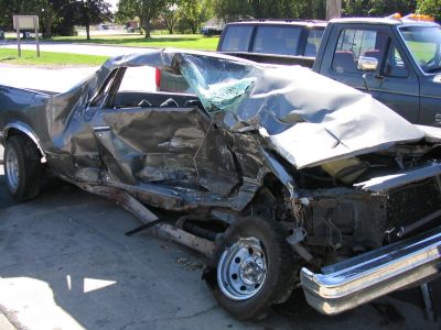 Auto po wypadku, fot. public domain